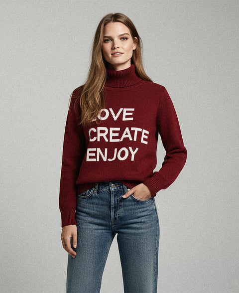 Jersey punto "Love, Create, Enjoy"