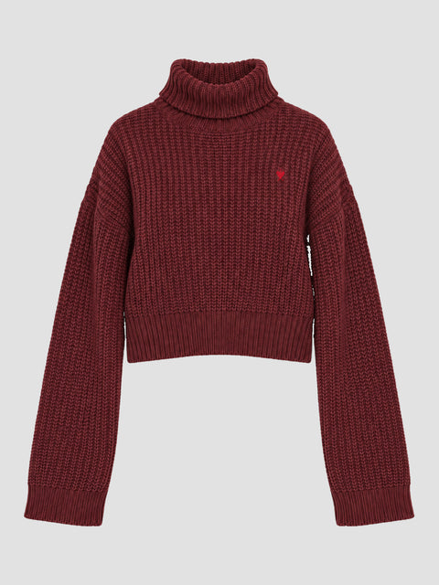 Jersey de cuello alto granate — producto