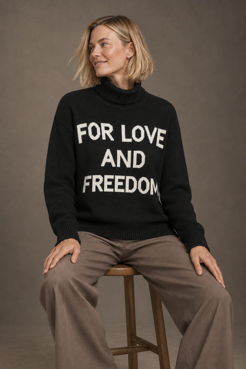 Jersey FOR LOVE AND FREEDOM negro — lookbook