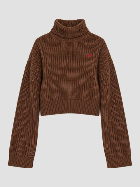 Jersey de cuello alto marrón — producto