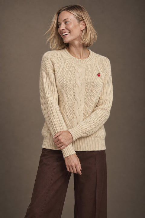Jersey de trenzas crudo — lookbook