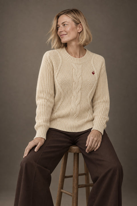 Jersey de trenzas crudo — lookbook
