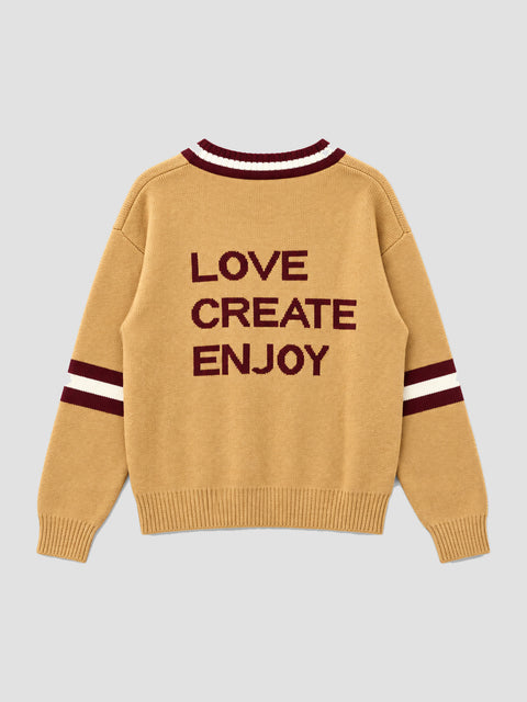 Cárdigan LOVE CREATE ENJOY camel — producto