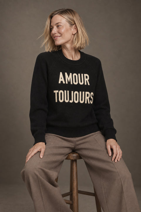 Jersey AMOUR TOUJOURS negro — lookbook