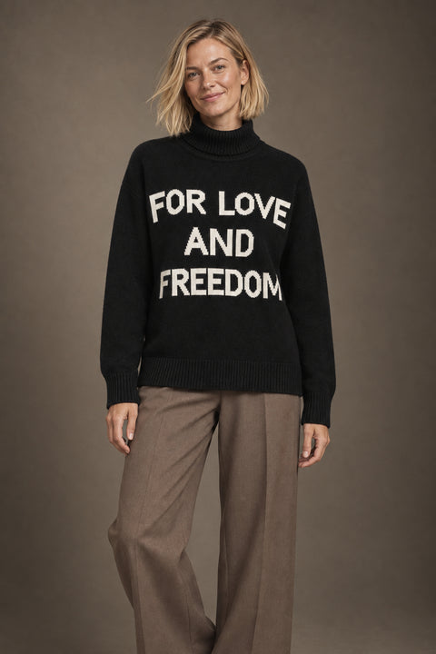 Jersey FOR LOVE AND FREEDOM negro — lookbook