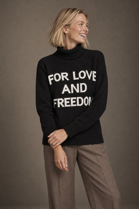 Jersey FOR LOVE AND FREEDOM negro — lookbook