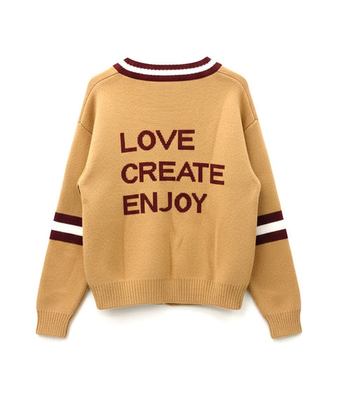 Cardigan azul “LOVE, CREATE, ENJOY”