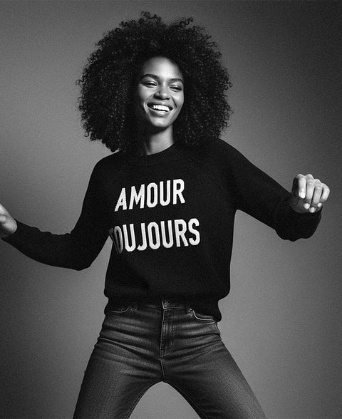 Jersey punto fino “AMOUR TOUJOURS”